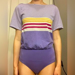 Vintage striped bodysuit